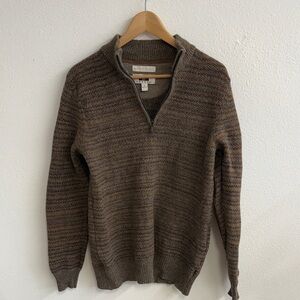 Joseph Abboud Men's Brown Zip-Up Sweater made in Italy